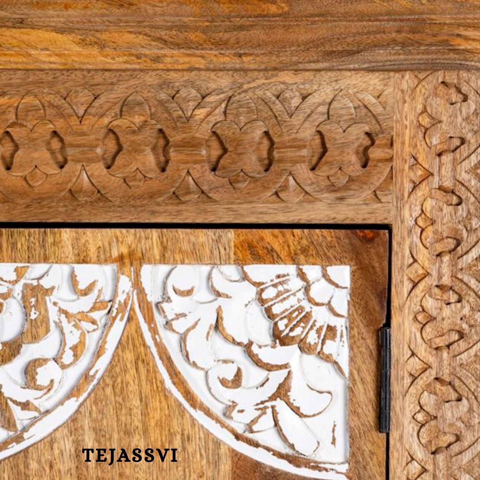 Wooden Indian Carving Wardrobe / Wooden carving Sideboard / Wooden Storage Cabinet | Luxury Entryway Table | wooden Storage Cupboard.