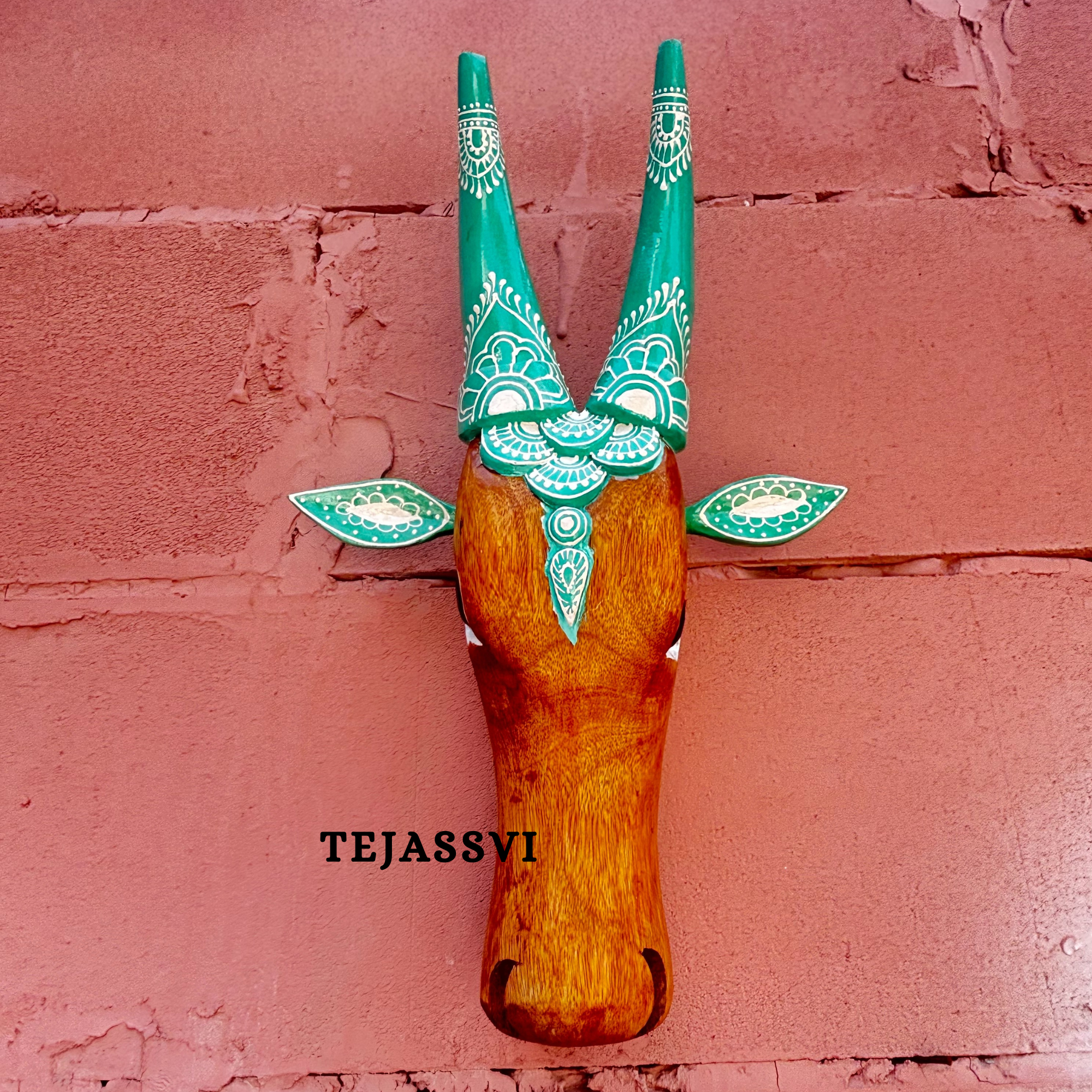 Wooden Cow Head | Bull | Nandi Head Mask Wall Décor. Wooden Wall Hanging. Ethnic Indian Art Best Minimalist Gift Idea for Christmas/Diwali