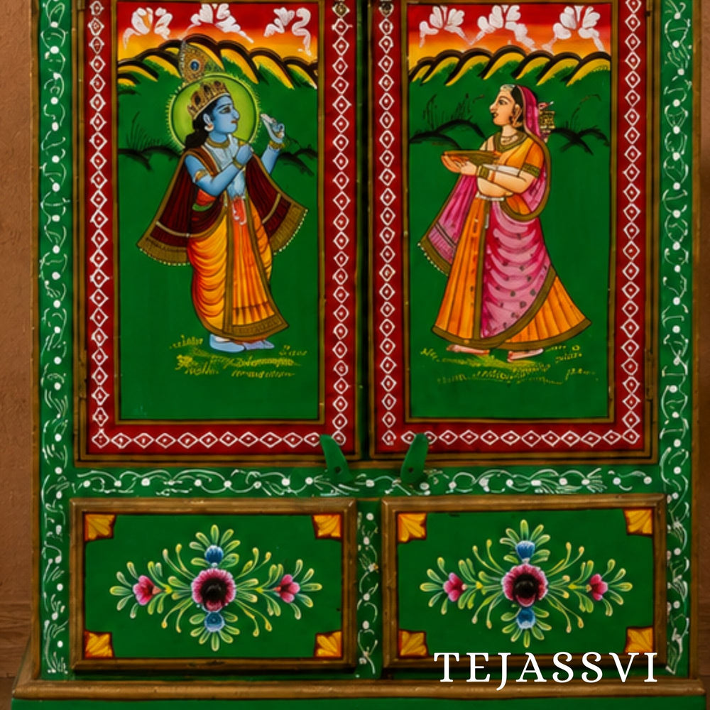Wooden Hand Painted  Sideboard / Wooden Cabinet / Storage Side Boards / Hand made / Wooden Big Cabinet, Living Room Furniture, Fine Panting.
