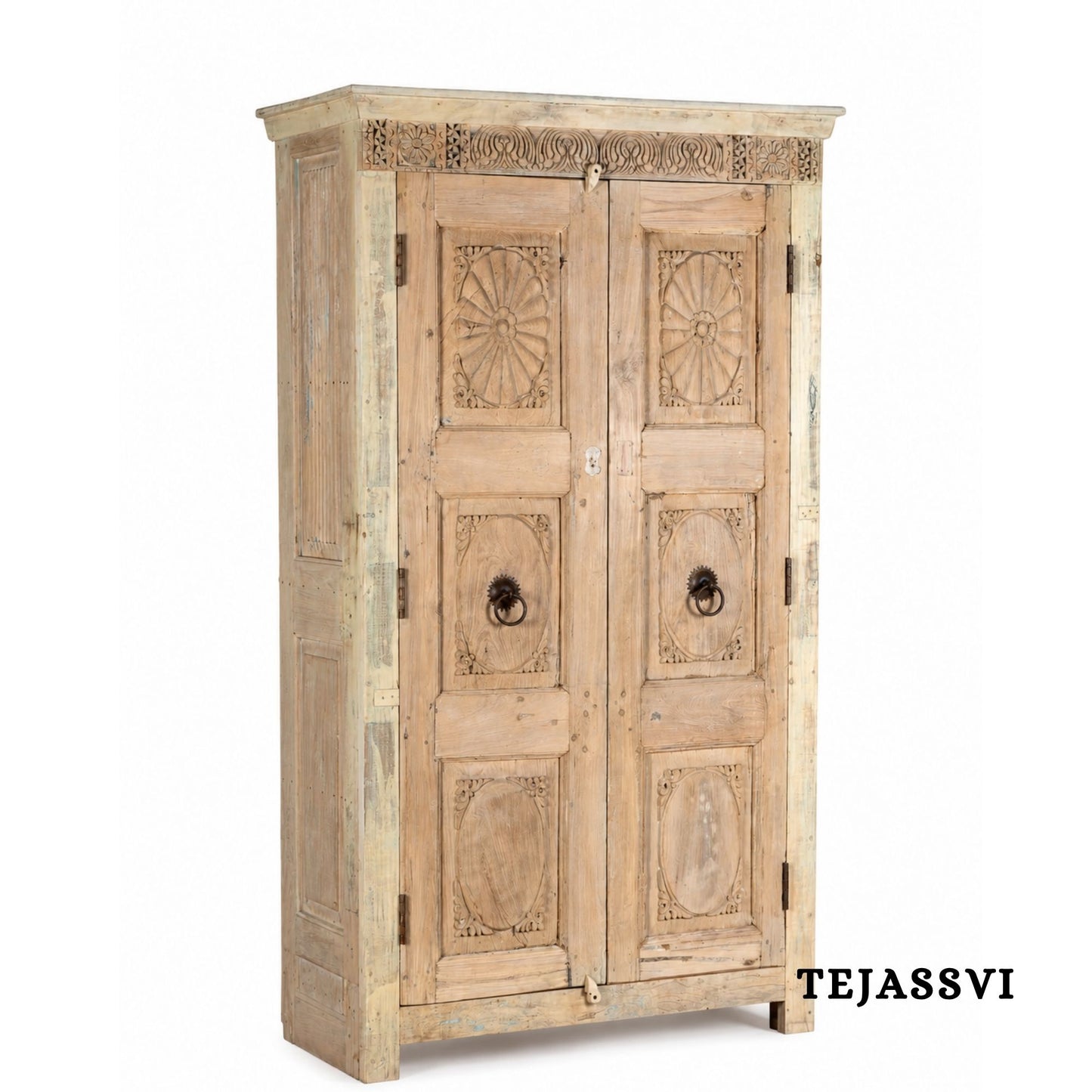 Wooden Indian Carving Wardrobe / Wooden carving Sideboard / Wooden Storage Cabinet | Luxury Entryway Table | wooden Storage Sideboard.