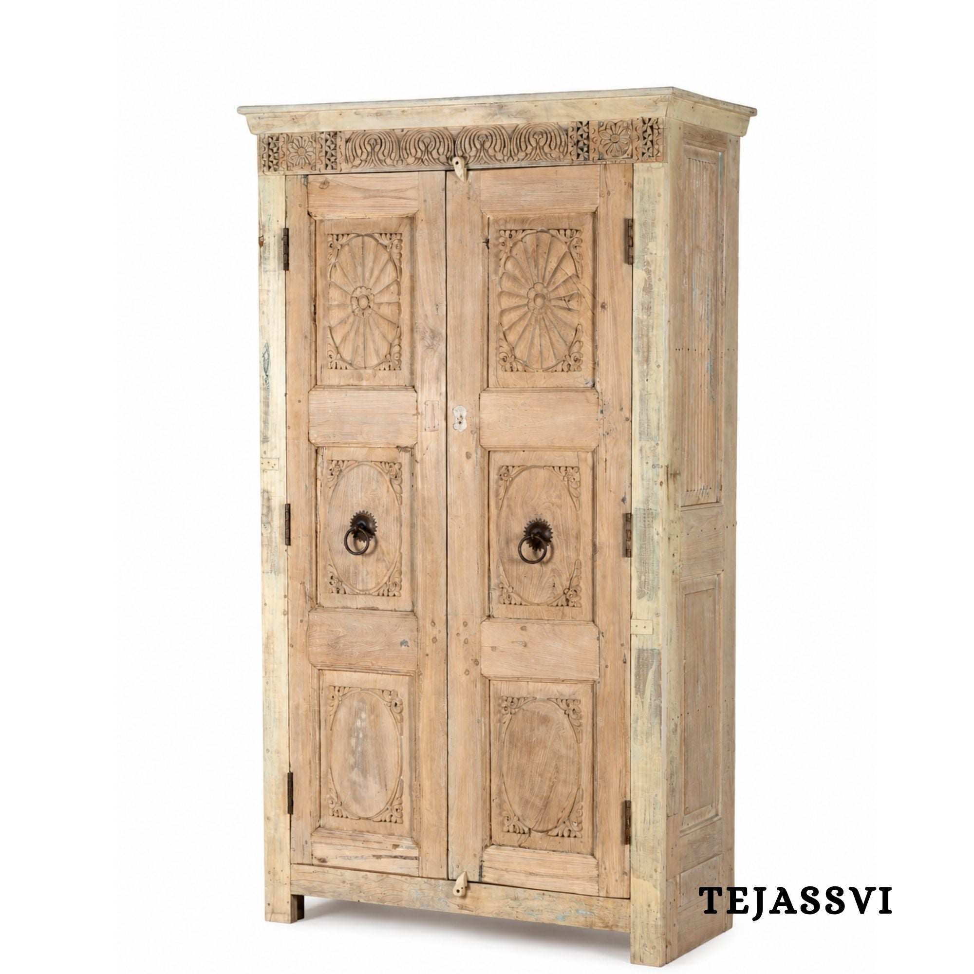 Wooden Indian Carving Wardrobe / Wooden carving Sideboard / Wooden Storage Cabinet | Luxury Entryway Table | wooden Storage Sideboard.