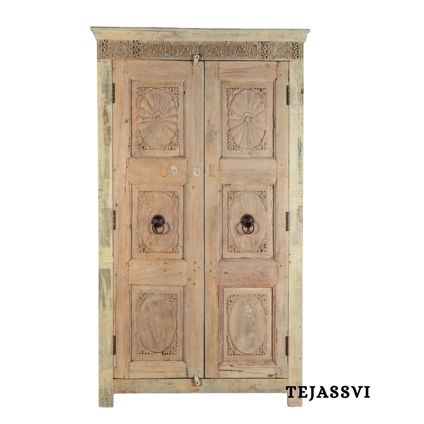 Wooden Indian Carving Wardrobe / Wooden carving Sideboard / Wooden Storage Cabinet | Luxury Entryway Table | wooden Storage Sideboard.