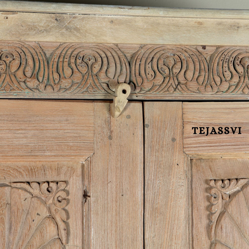 Wooden Indian Carving Wardrobe / Wooden carving Sideboard / Wooden Storage Cabinet | Luxury Entryway Table | wooden Storage Sideboard.