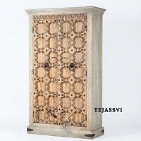 Wooden Indian Carving Wardrobe / Wooden carving Sideboard / Wooden Storage Cabinet | Luxury Entryway Table | wooden Storage Sideboard.