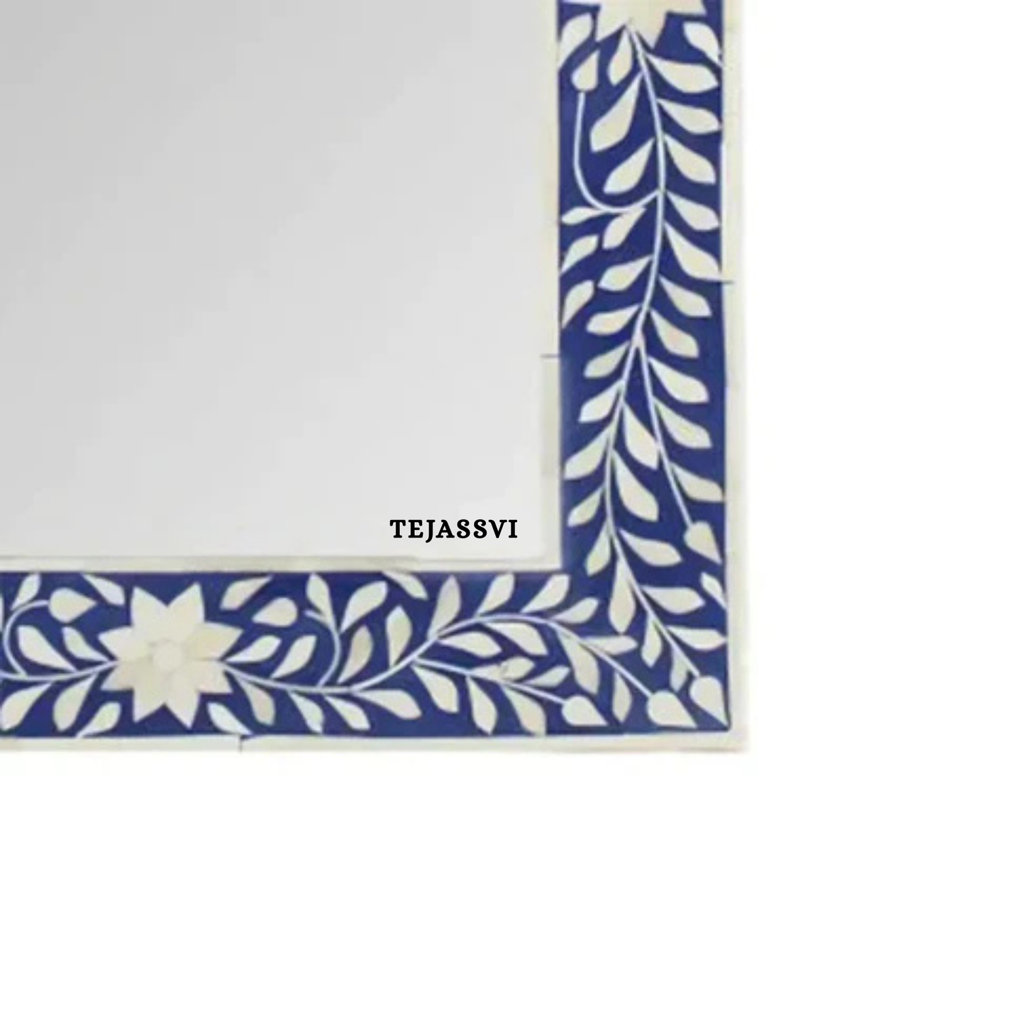 Bone Inlay Floral Design Wall Hanging Large Mirror for Wall Décor