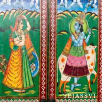Wooden Hand Painted  Sideboard / Wooden Cabinet / Storage Side Boards / Hand made / Wooden Big Cabinet, Living Room Furniture, Fine Panting.