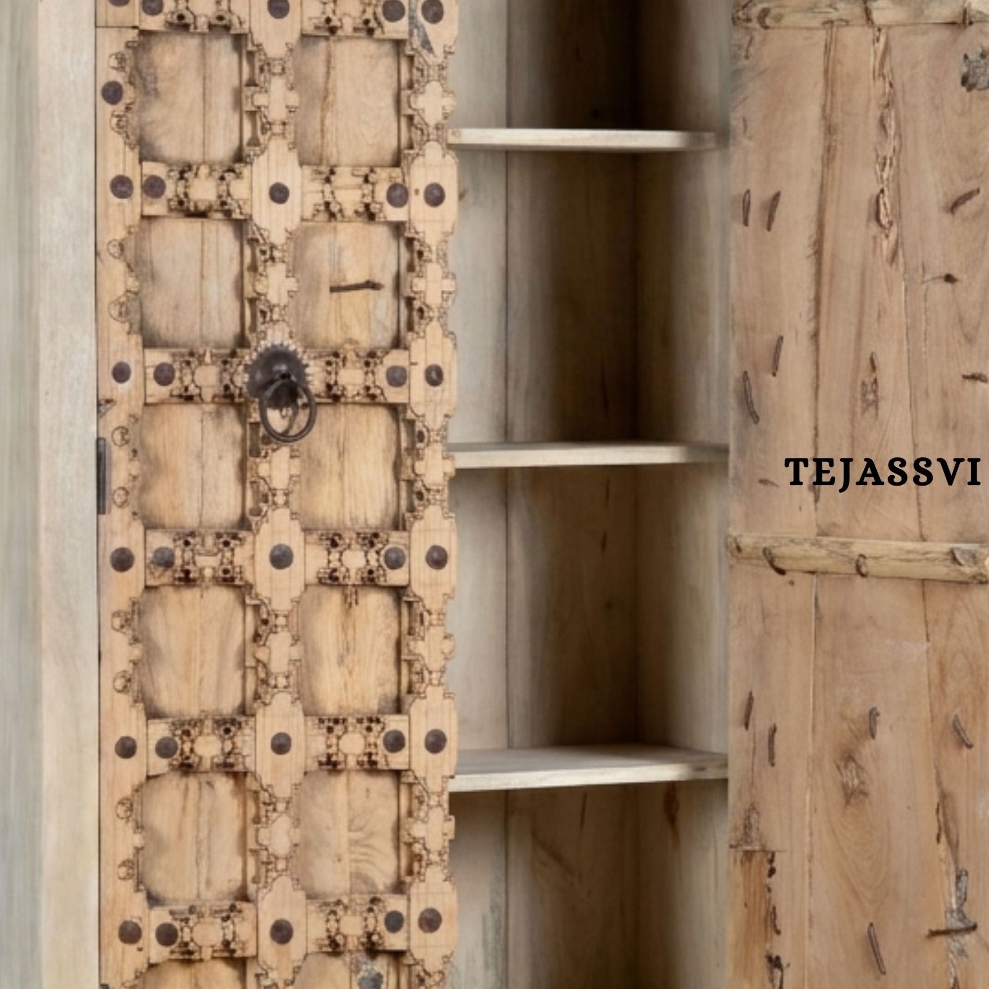 Wooden Indian Carving Wardrobe / Wooden carving Sideboard / Wooden Storage Cabinet | Luxury Entryway Table | wooden Storage Sideboard.