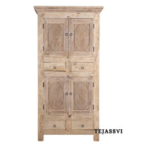 Wooden Indian Carving Wardrobe / Wooden carving Sideboard / Wooden Storage Cabinet | Luxury Entryway Table | wooden Storage Sideboard.