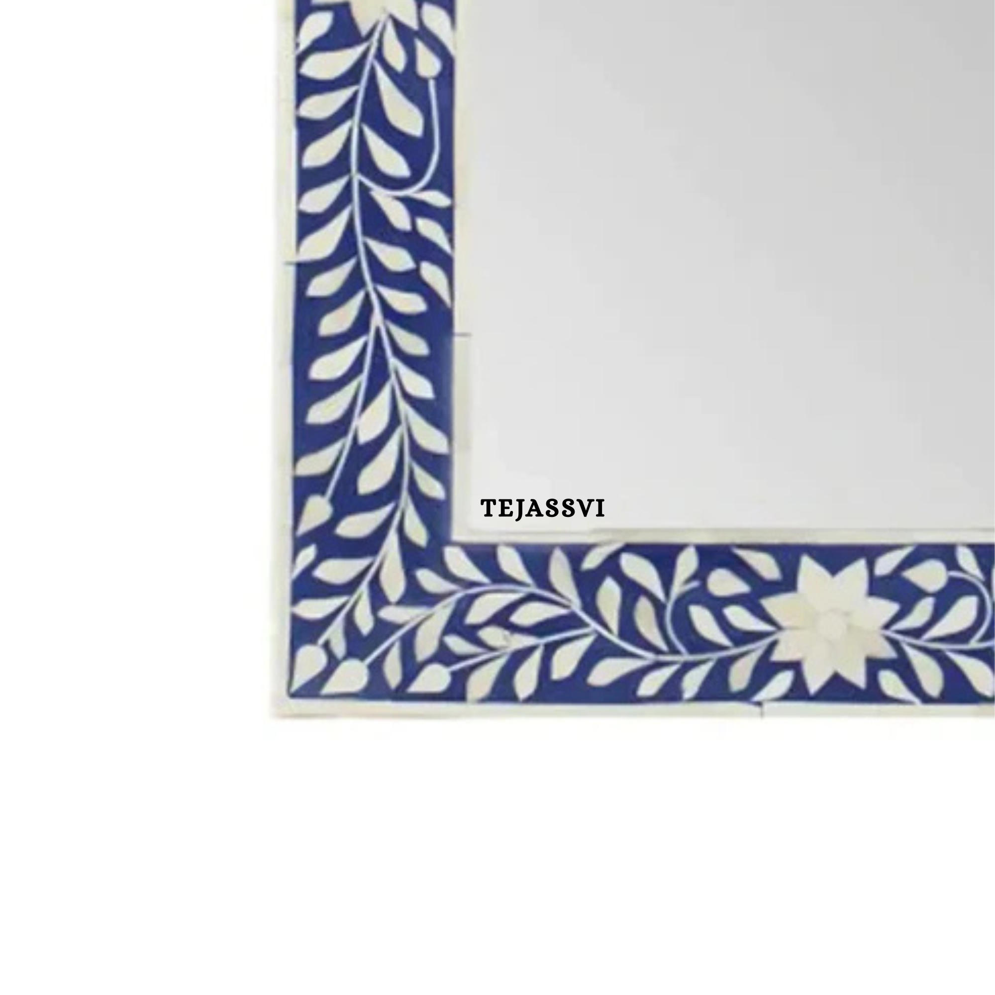 Bone Inlay Floral Design Wall Hanging Large Mirror for Wall Décor