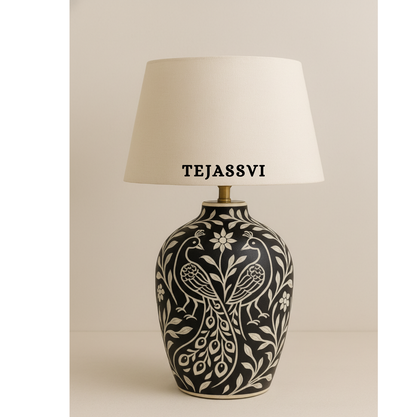 Wooden Bone Inlay Floral and Peacock Pattern Lamp for Bedroom / Bone Inlay Bed Room Lamp / Bedroom Décor Lamp / Handmade Inlay Table Lamp Home Decor Accent Light