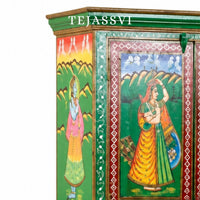 Wooden Hand Painted  Sideboard / Wooden Cabinet / Storage Side Boards / Hand made / Wooden Big Cabinet, Living Room Furniture, Fine Panting.