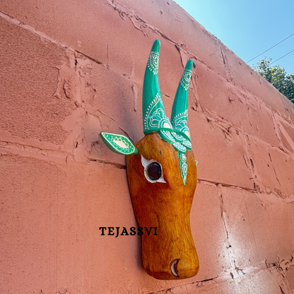 16 Wooden Cow Head | Bull | Nandi Head Mask Wall Décor. Wooden Wall Hanging. Ethnic Indian Art Best Minimalist Gift Idea for Christmas/Diwali