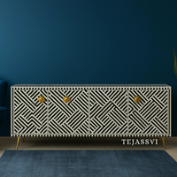 Bone Inlay Sideboard /  Wooden Bone inlay 4 Door Dresser / Bone Inlay TV Unit  / Bone inlay Buffet / Large Dresser /  Storage Unit.