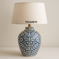 Wooden Bone Inlay Lamp / Bone Inlay Bed Room Lamp / Bedroom Décor Lamp / Handmade Inlay Table Lamp Home Decor Accent Light