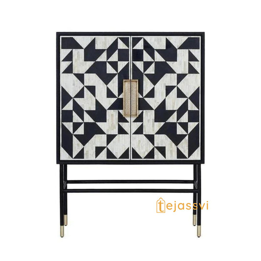 luxury Handmade Bone Inlay  Bar cabinet | Storage Unit and Table |  Bone Inlay Beer Storage Modern and Luxury Furniture/cupboards/sideboards