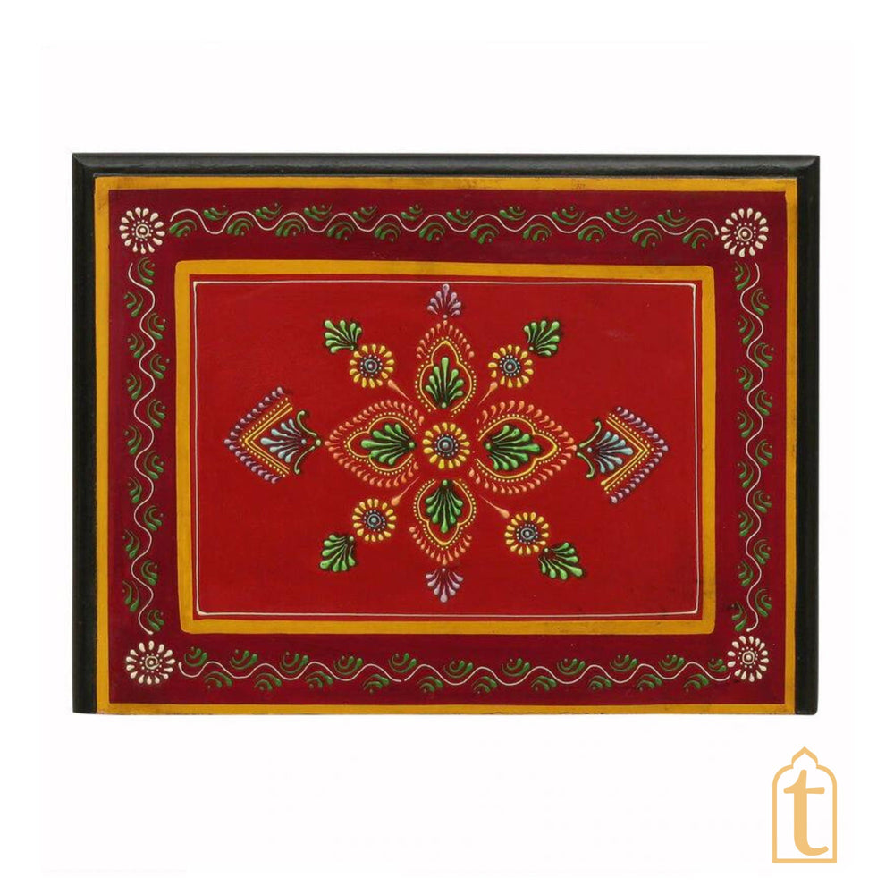 Hand Painted Wooden End Table / Bedside | Sofa Side Table | Small Chest of Drawer for Living Room | Traditional Side Table with Drawers