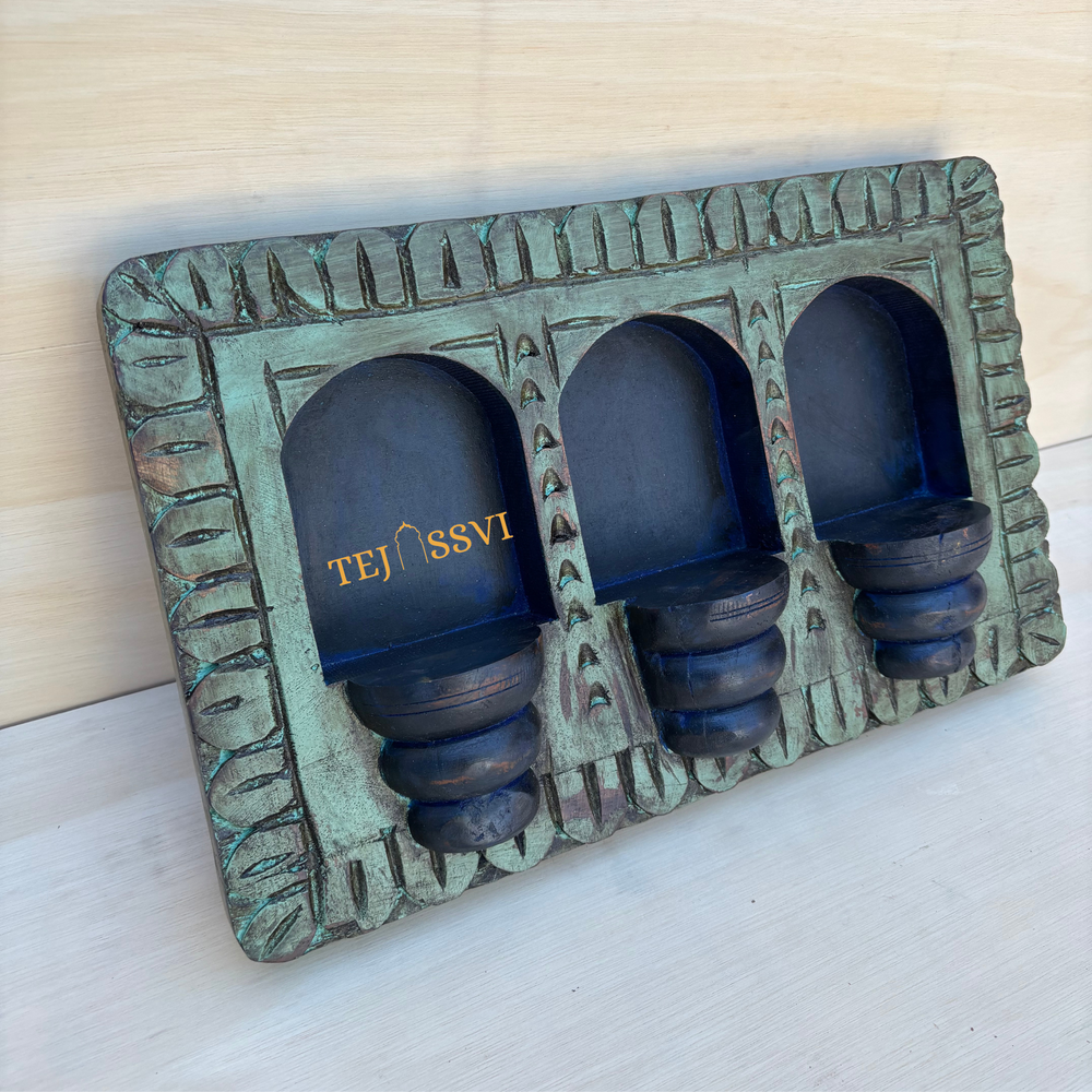 Handmade Rajasthani Jharokha Wall Art: Carved Wood Décor / Wooden Rajasthani Jharokha Wall Décor Frame .