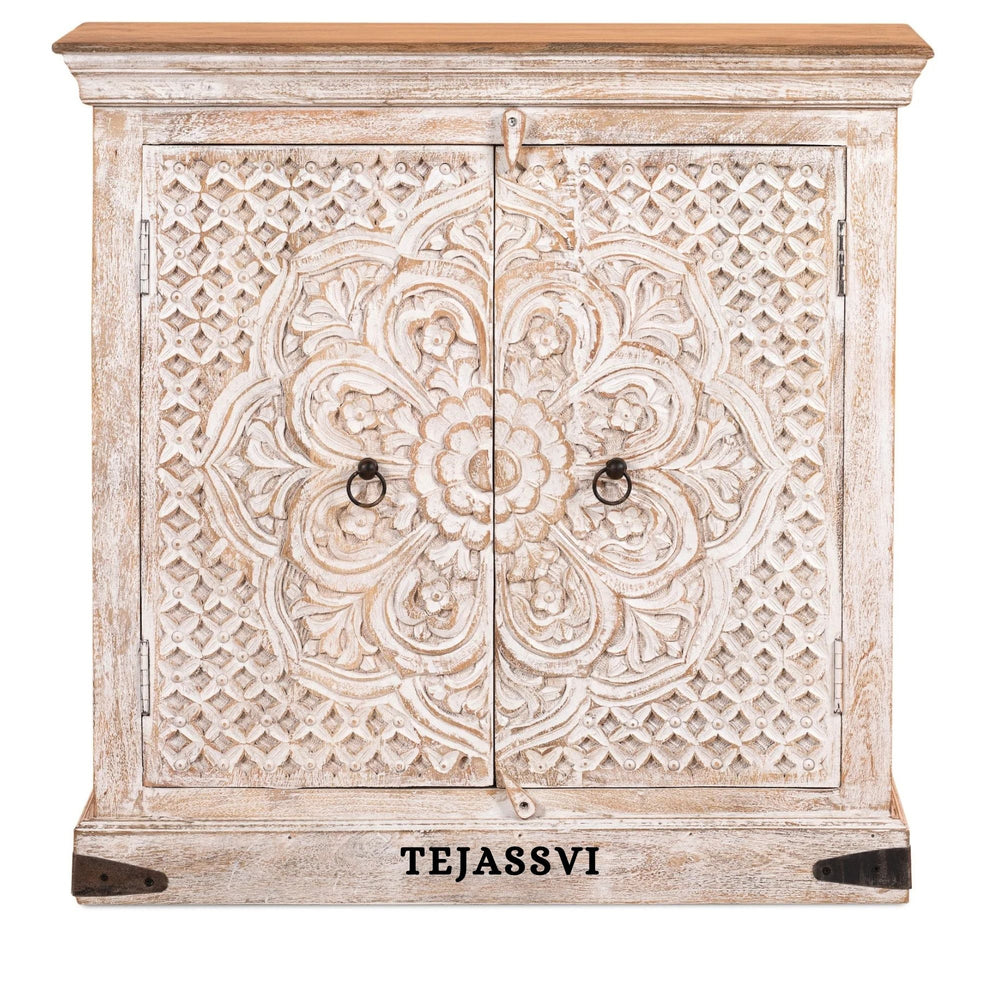 Wooden Indian Carving cabinet / Wooden carving Sideboard / Wooden Storage Cabinet | Luxury Entryway Table | wooden Storage Cupboard.