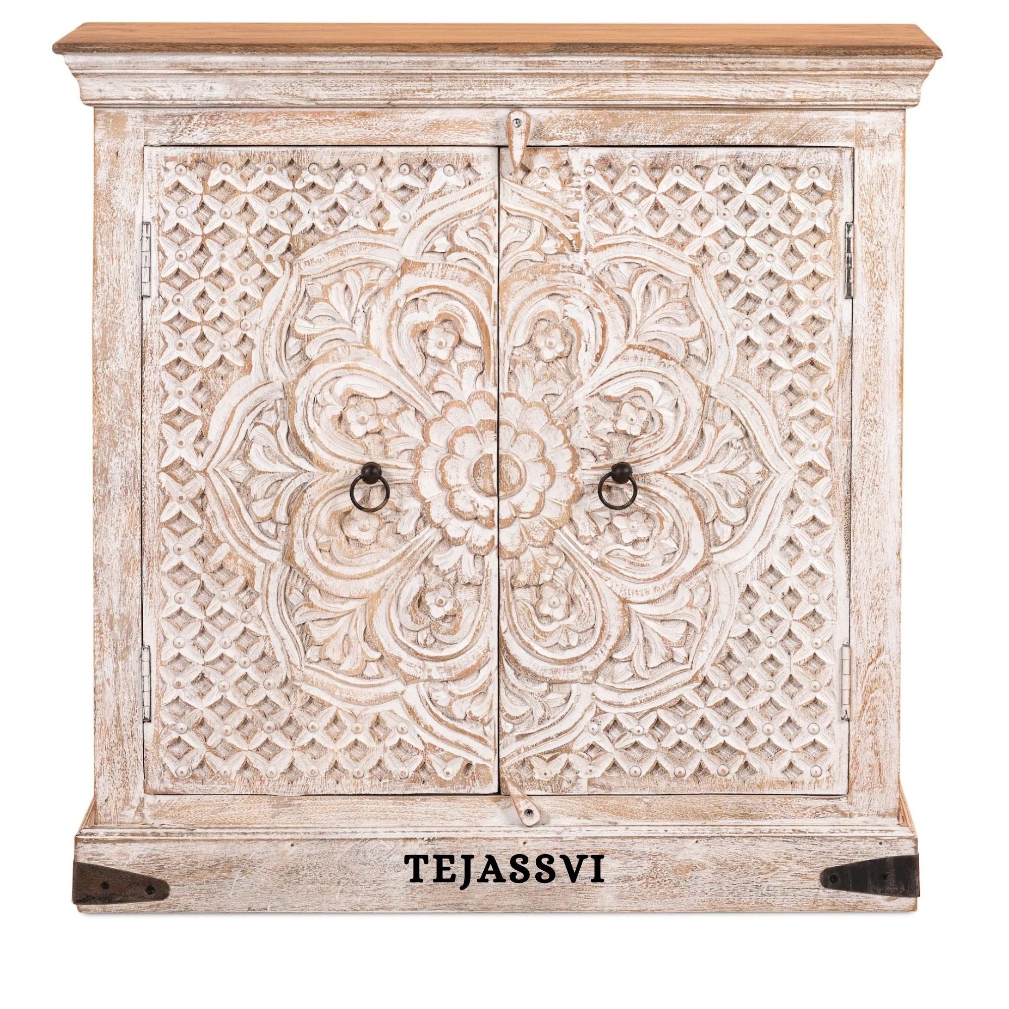 Wooden Indian Carving cabinet / Wooden carving Sideboard / Wooden Storage Cabinet | Luxury Entryway Table | wooden Storage Cupboard.