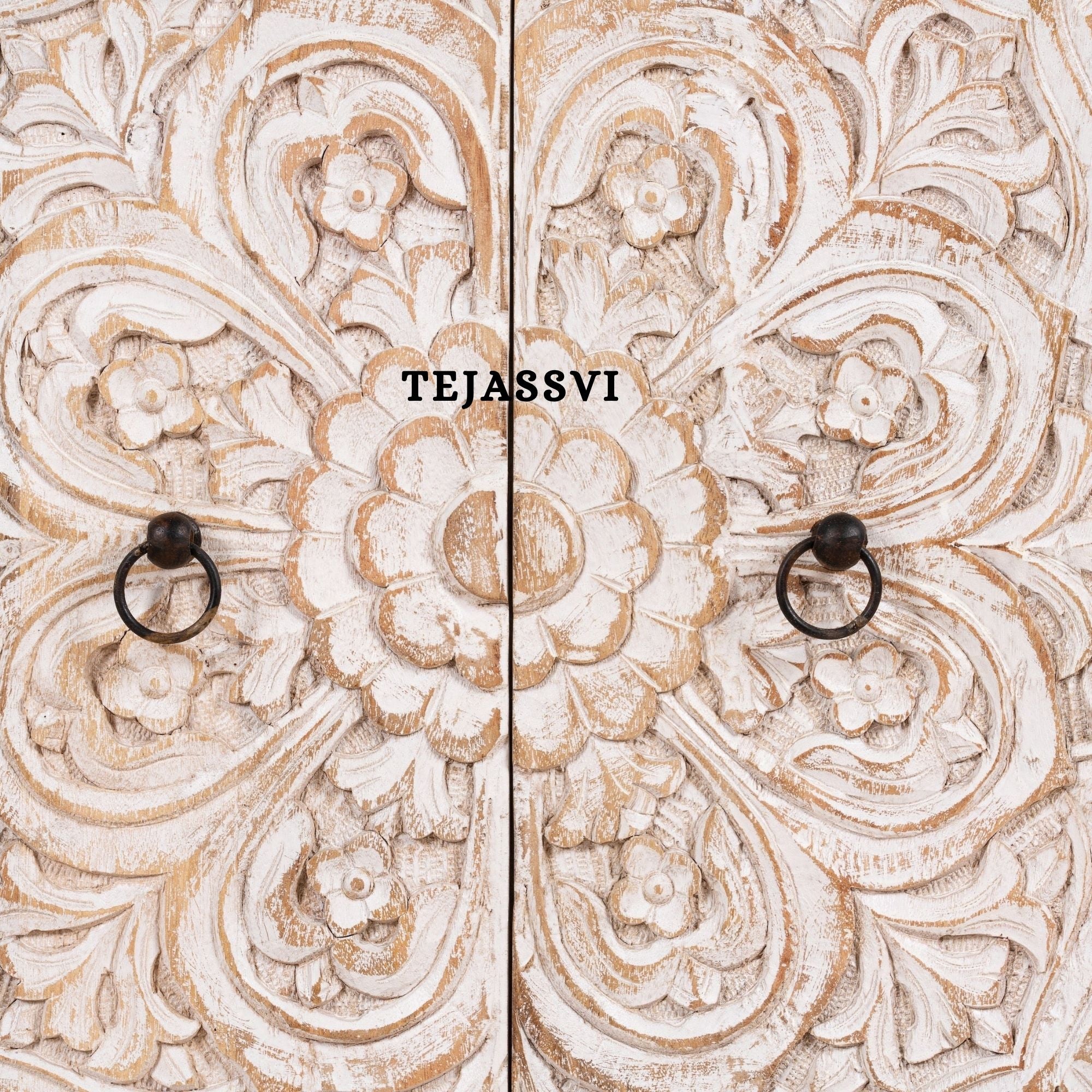 Wooden Indian Carving cabinet / Wooden carving Sideboard / Wooden Storage Cabinet | Luxury Entryway Table | wooden Storage Cupboard.