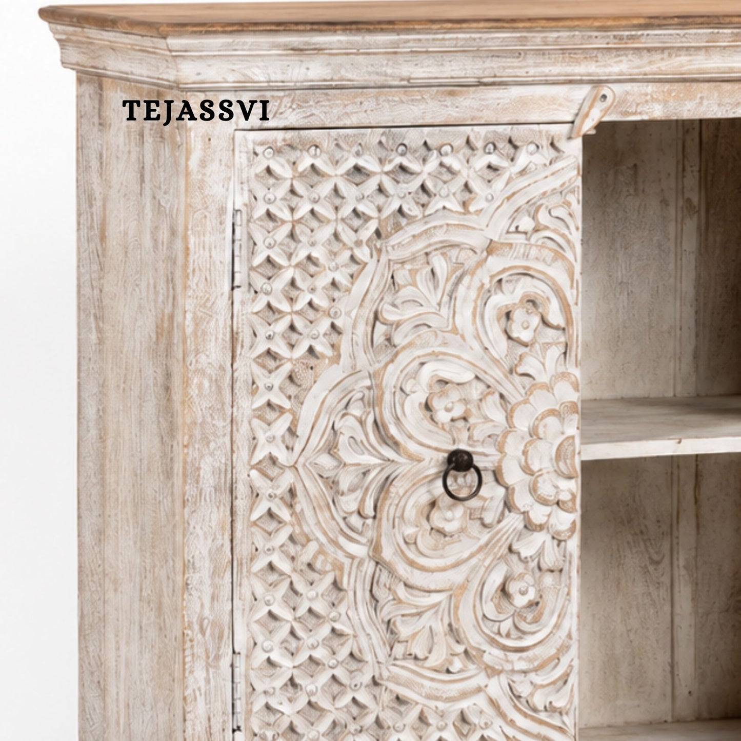 Wooden Indian Carving cabinet / Wooden carving Sideboard / Wooden Storage Cabinet | Luxury Entryway Table | wooden Storage Cupboard.