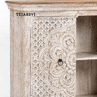 Wooden Indian Carving cabinet / Wooden carving Sideboard / Wooden Storage Cabinet | Luxury Entryway Table | wooden Storage Cupboard.