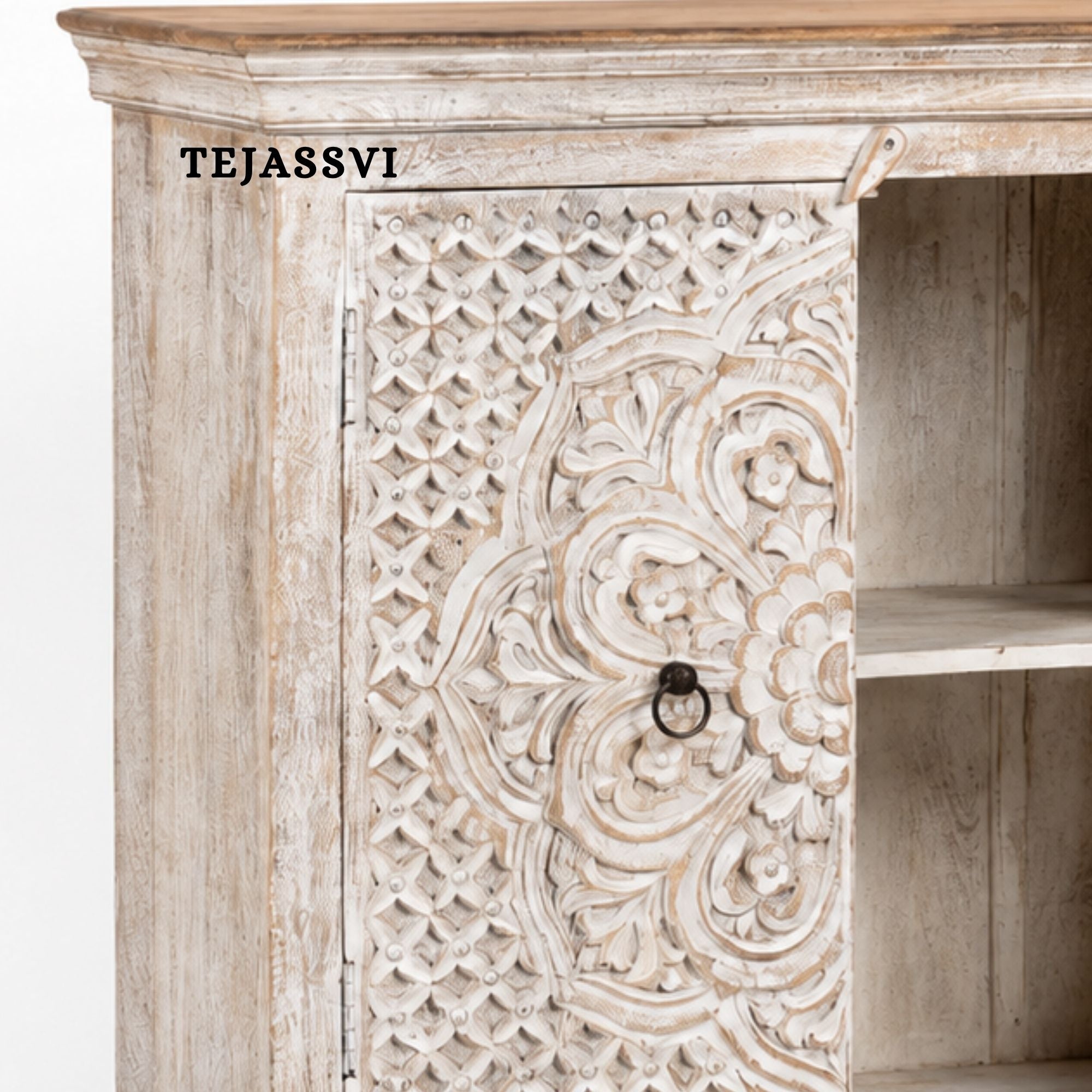 Wooden Indian Carving cabinet / Wooden carving Sideboard / Wooden Storage Cabinet | Luxury Entryway Table | wooden Storage Cupboard.