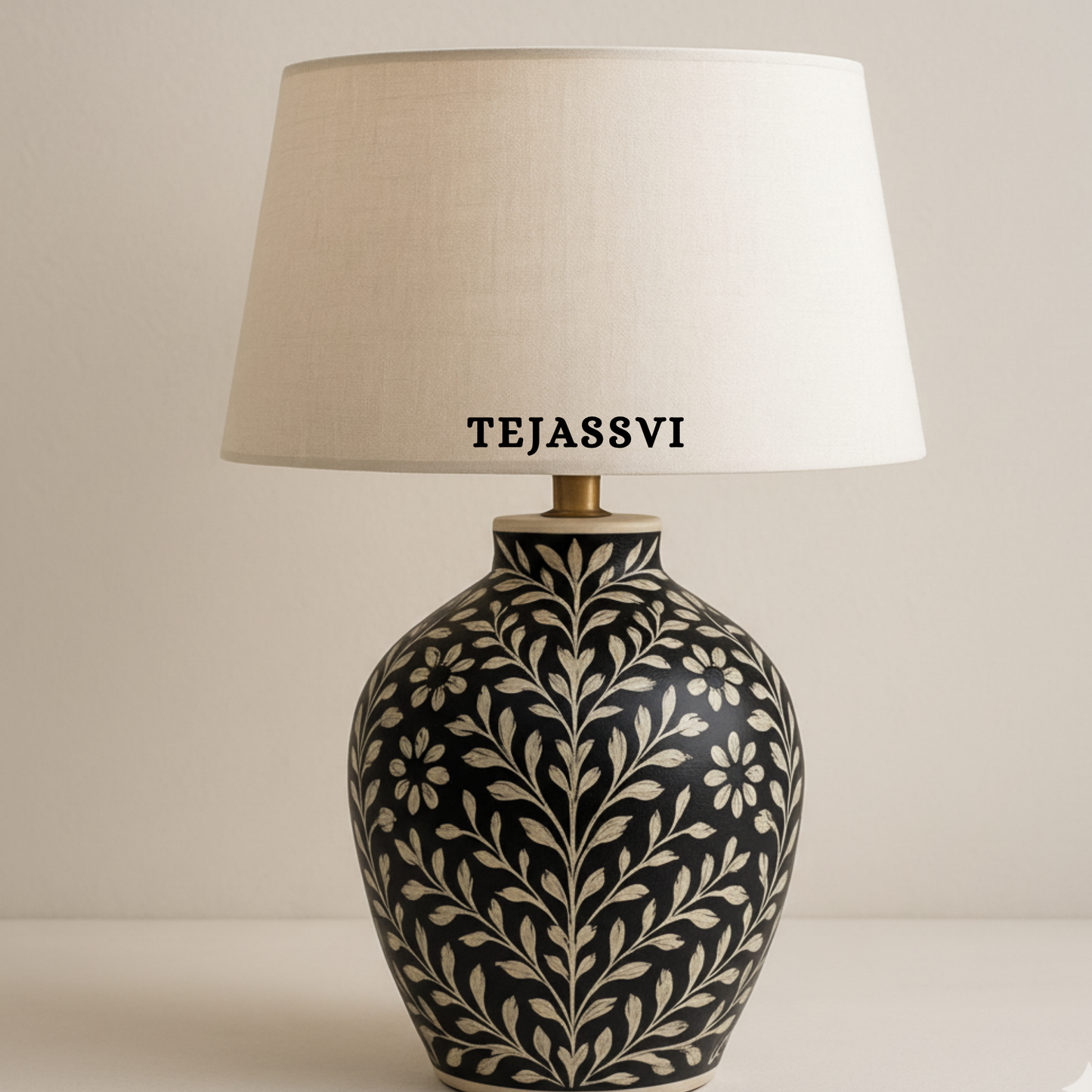 Wooden Bone Inlay Lamp / Bone Inlay Bed Room Lamp / Bedroom Décor Lamp / Handmade Inlay Table Lamp Home Decor Accent Light