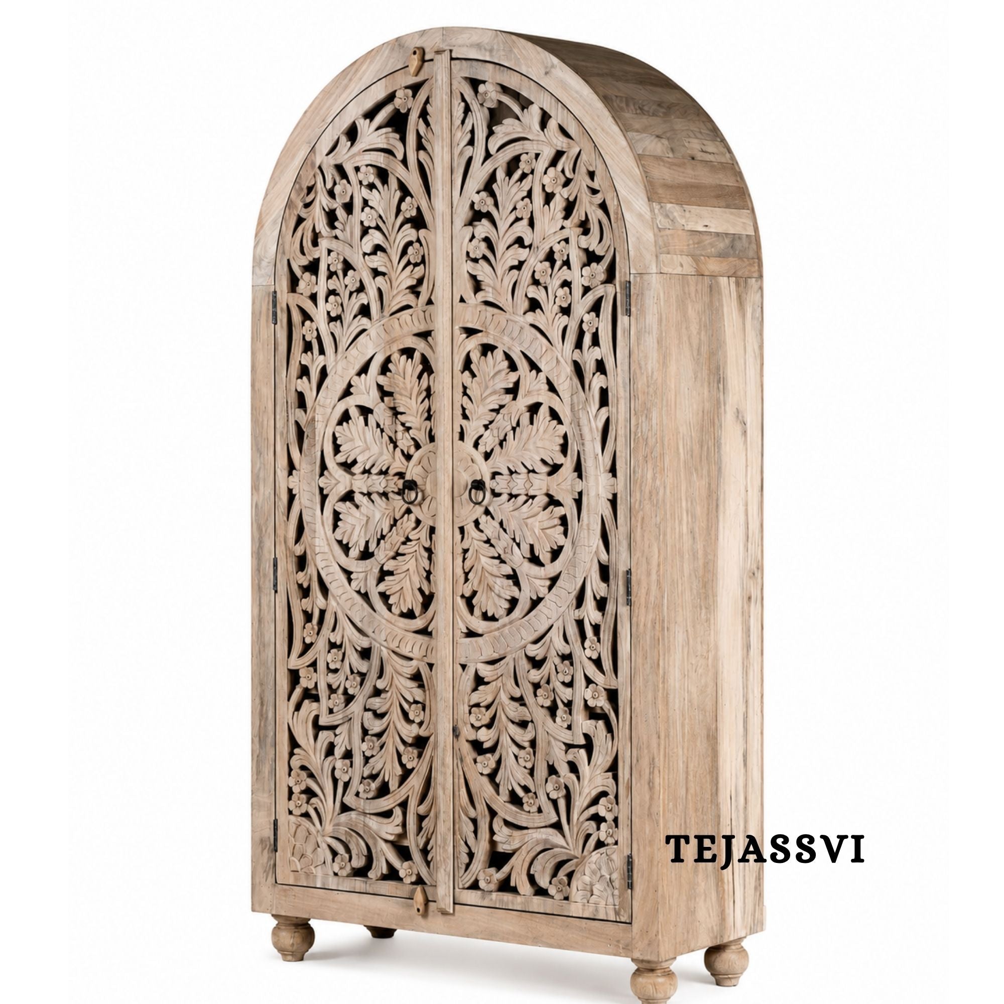 Wooden Indian Carving Wardrobe / Wooden carving Sideboard / Wooden Storage Cabinet | Luxury Entryway Table | wooden Storage Sideboard.