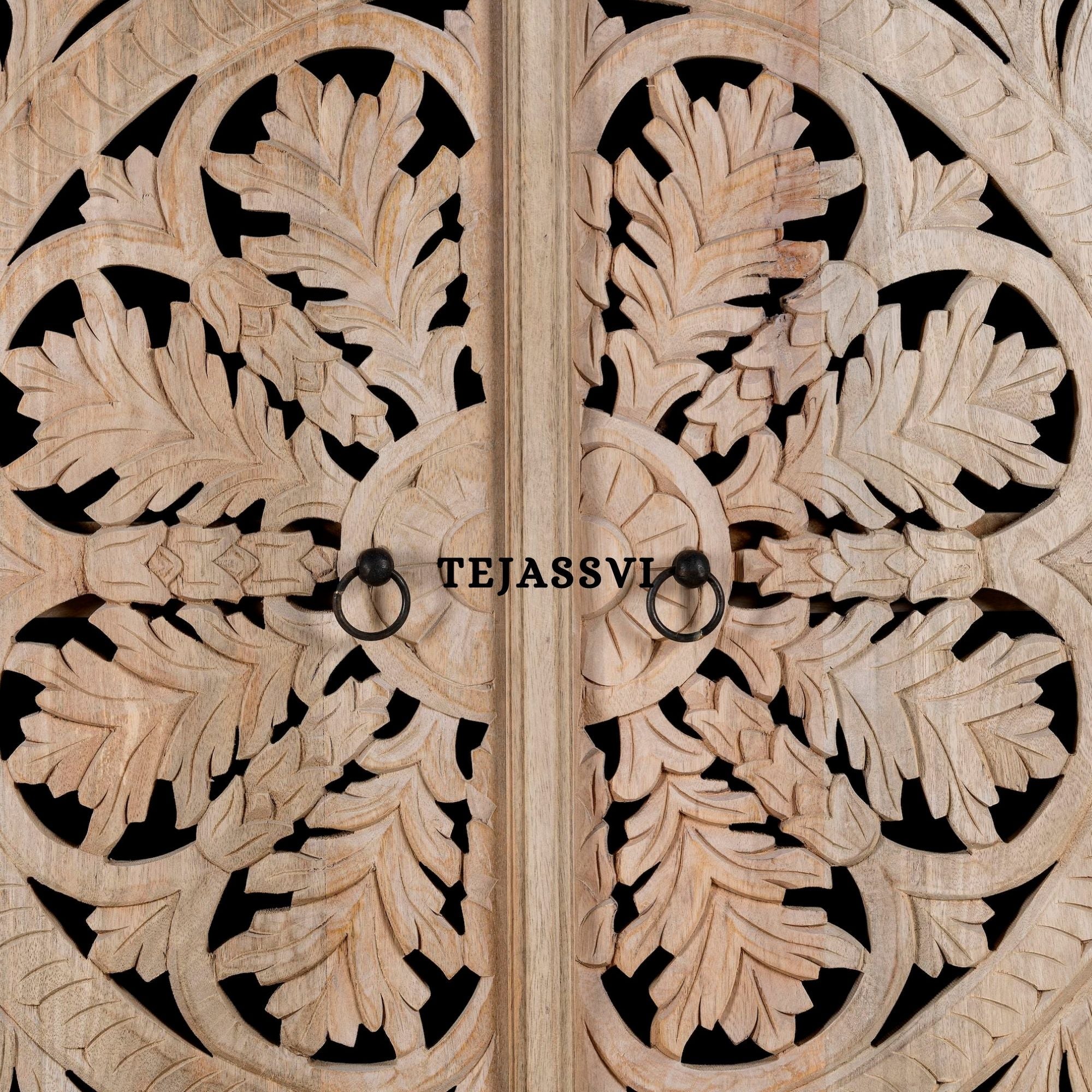 Wooden Indian Carving Wardrobe / Wooden carving Sideboard / Wooden Storage Cabinet | Luxury Entryway Table | wooden Storage Sideboard.