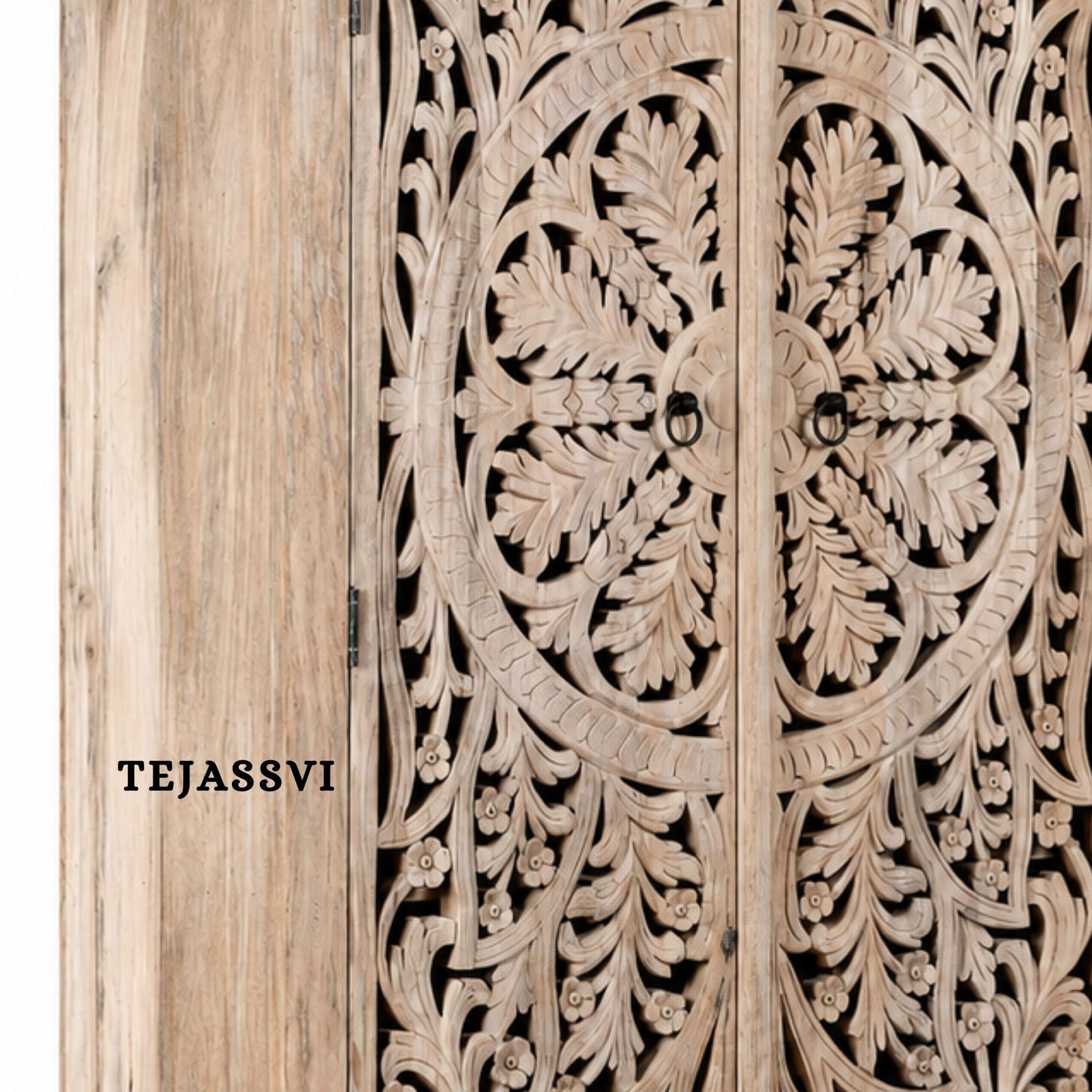 Wooden Indian Carving Wardrobe / Wooden carving Sideboard / Wooden Storage Cabinet | Luxury Entryway Table | wooden Storage Sideboard.