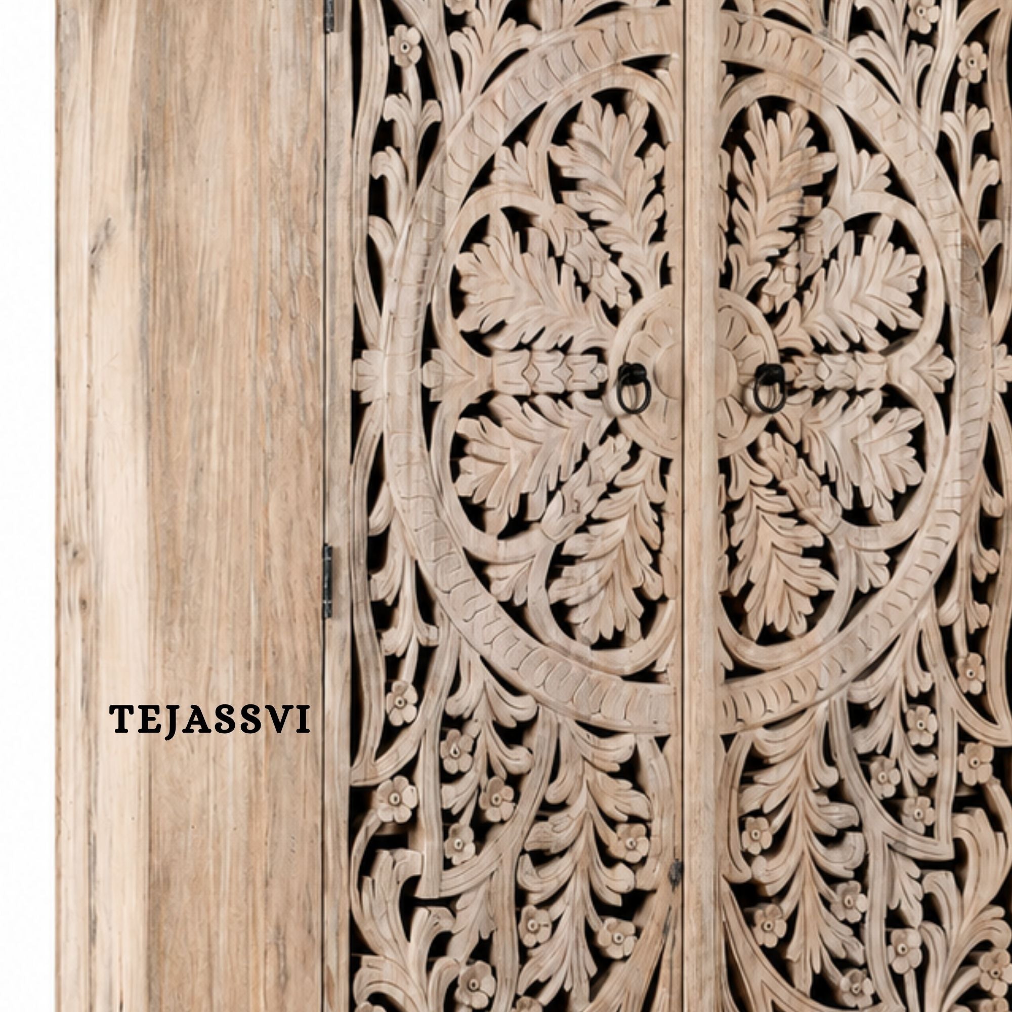Wooden Indian Carving Wardrobe / Wooden carving Sideboard / Wooden Storage Cabinet | Luxury Entryway Table | wooden Storage Sideboard.