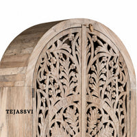 Wooden Indian Carving Wardrobe / Wooden carving Sideboard / Wooden Storage Cabinet | Luxury Entryway Table | wooden Storage Sideboard.