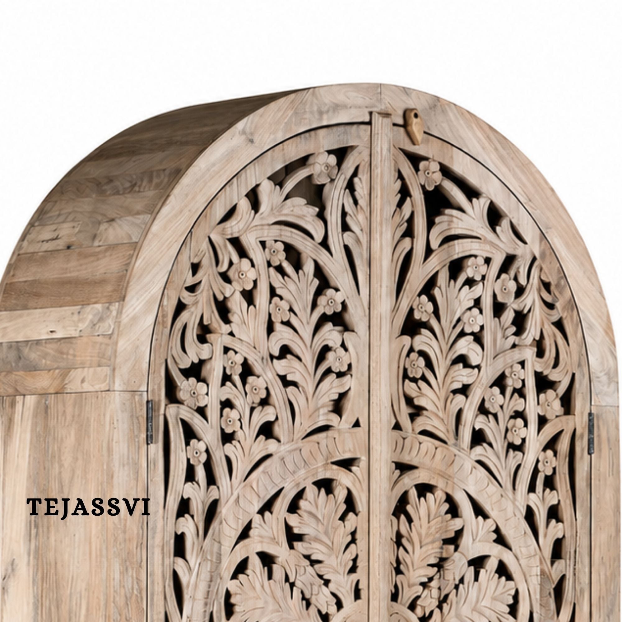 Wooden Indian Carving Wardrobe / Wooden carving Sideboard / Wooden Storage Cabinet | Luxury Entryway Table | wooden Storage Sideboard.
