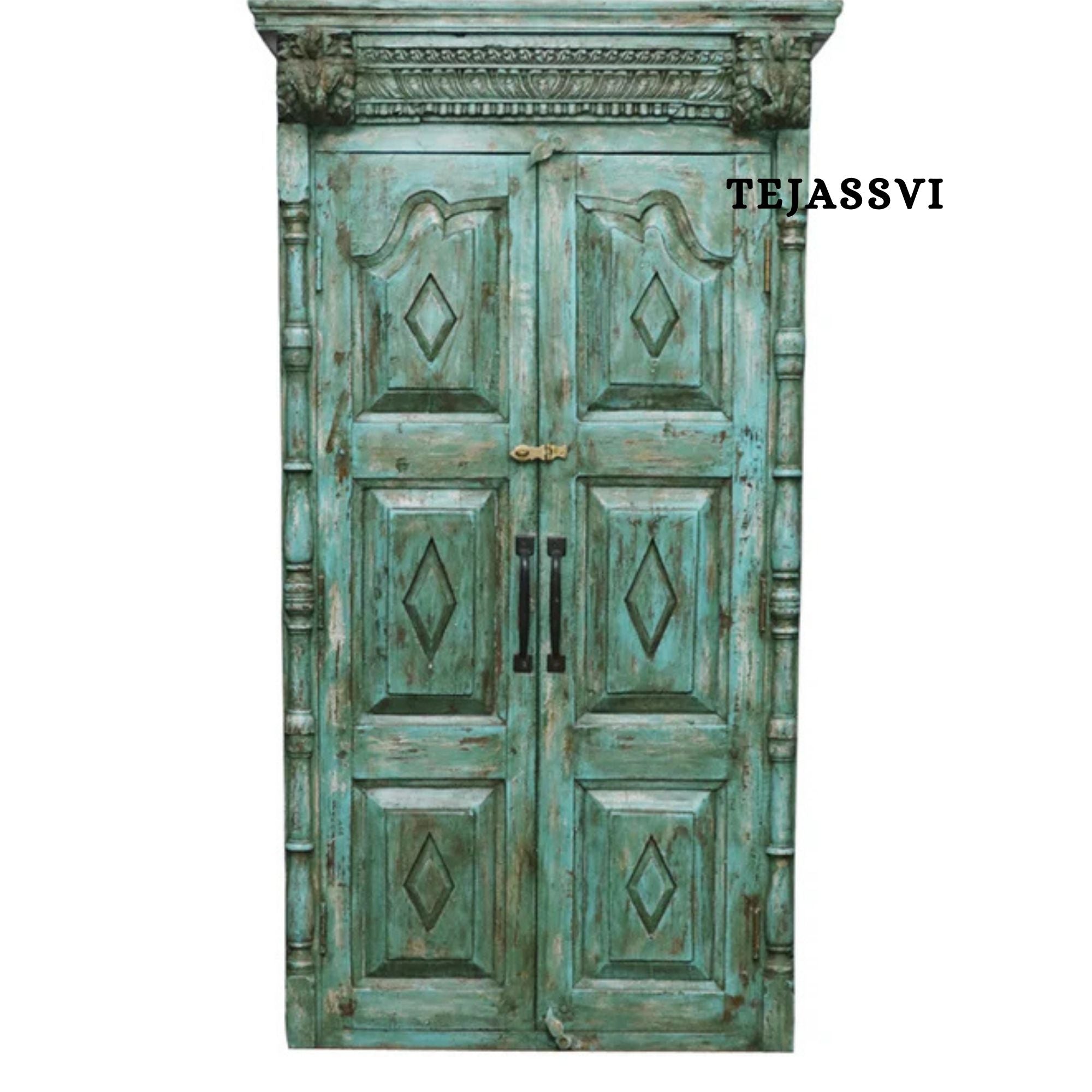 Wooden Indian  Antique Carving Wardrobe / Wooden Antique Carving Sideboard / Wooden Storage Cabinet | Luxury Entryway Table | wooden Storage Sideboard.
