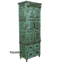 Wooden Indian  Antique Carving Wardrobe / Wooden Antique Carving Sideboard / Wooden Storage Cabinet | Luxury Entryway Table | wooden Storage Sideboard.
