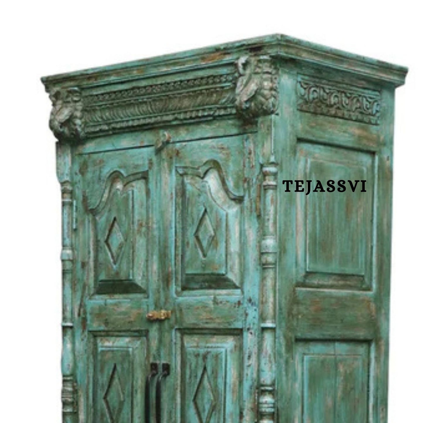 Wooden Indian  Antique Carving Wardrobe / Wooden Antique Carving Sideboard / Wooden Storage Cabinet | Luxury Entryway Table | wooden Storage Sideboard.
