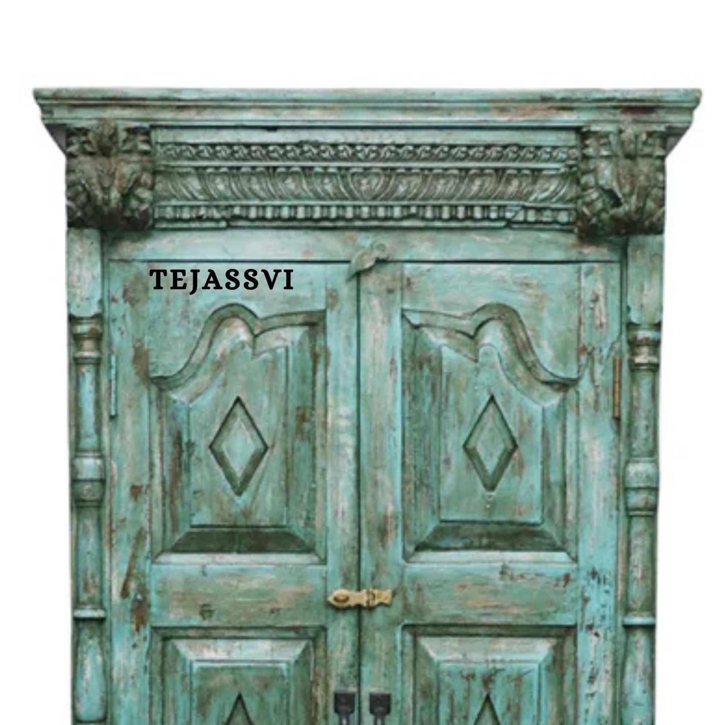 Wooden Indian  Antique Carving Wardrobe / Wooden Antique Carving Sideboard / Wooden Storage Cabinet | Luxury Entryway Table | wooden Storage Sideboard.