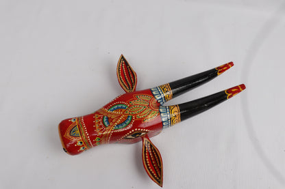 Wooden Cow Head | Bull | Nandi Head Mask Wall Décor / Wooden Wall Hanging / Ethnic Indian Art Best Minimalist Gift Idea for Christmas/Diwali.