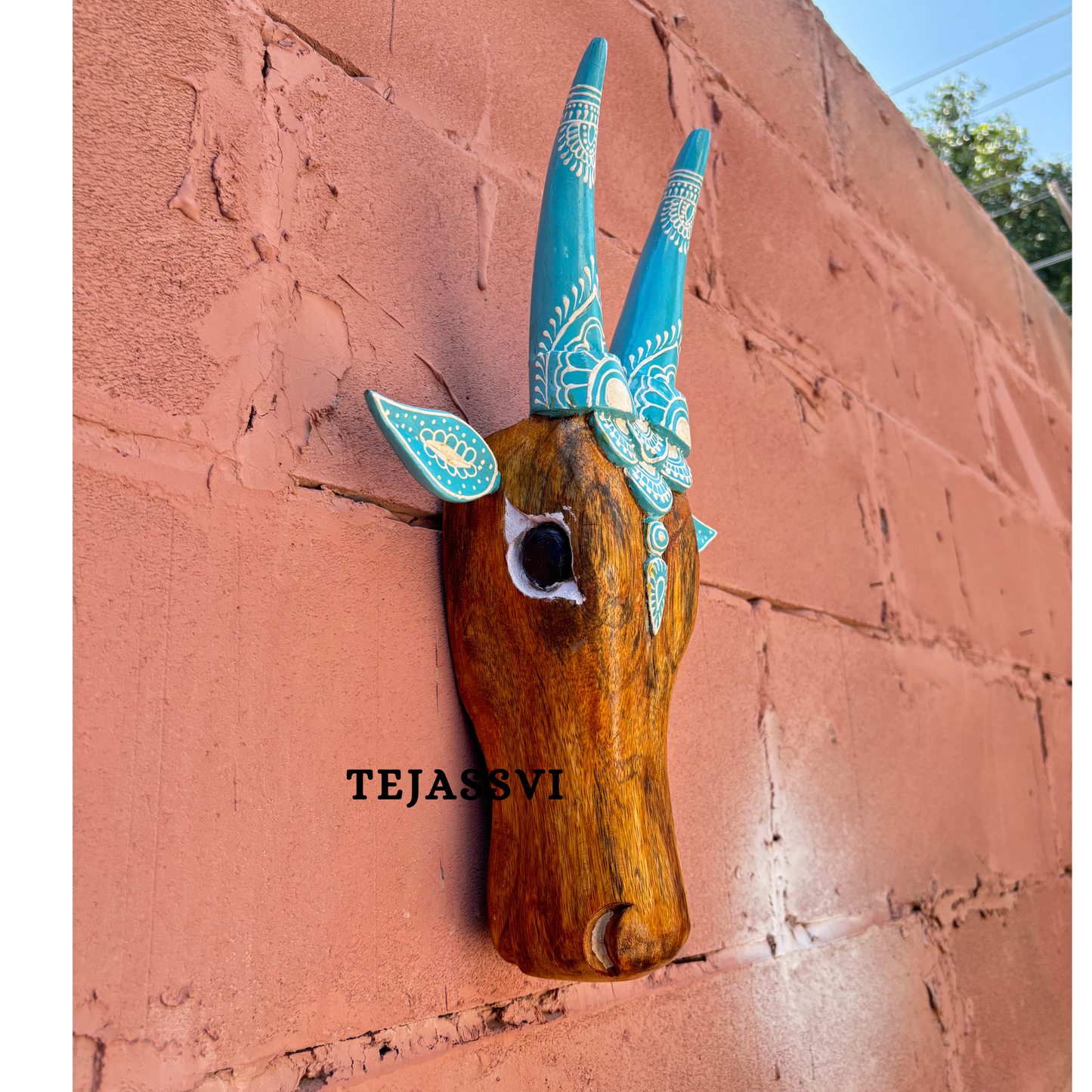 16 Wooden Cow Head | Bull | Nandi Head Mask Wall Décor. Wooden Wall Hanging. Ethnic Indian Art Best Minimalist Gift Idea for Christmas/Diwali