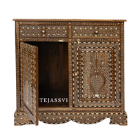 Handmade Wood Bone Inlay Modern Sideboards / Wood Bone Inlay Console | Wood Bone Inlay Cabinet With 2 Drawer & 2 Door Furniture  | Wooden Sideboards | Luxury Furniture.