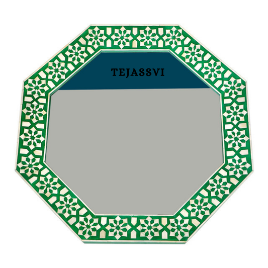 Bone Inlay floral design Black Color Wall Hanging Large Mirror  / wooden bone inlay wall mirror / Wall Décor / Wall Hanging.