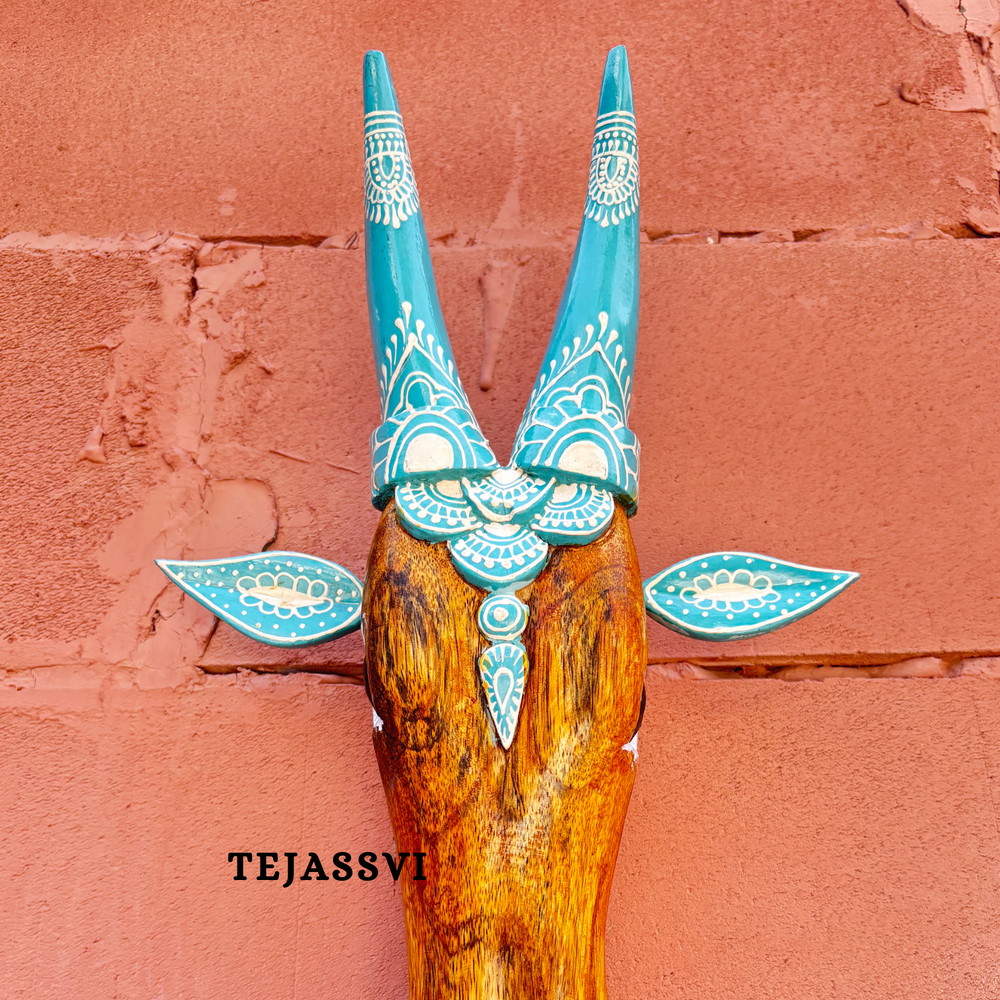 Wooden Cow Head | Bull | Nandi Head Mask Wall Décor. Wooden Wall Hanging. Ethnic Indian Art Best Minimalist Gift Idea for Christmas/Diwali