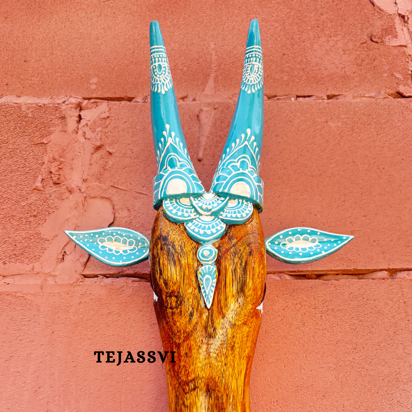 16 Wooden Cow Head | Bull | Nandi Head Mask Wall Décor. Wooden Wall Hanging. Ethnic Indian Art Best Minimalist Gift Idea for Christmas/Diwali