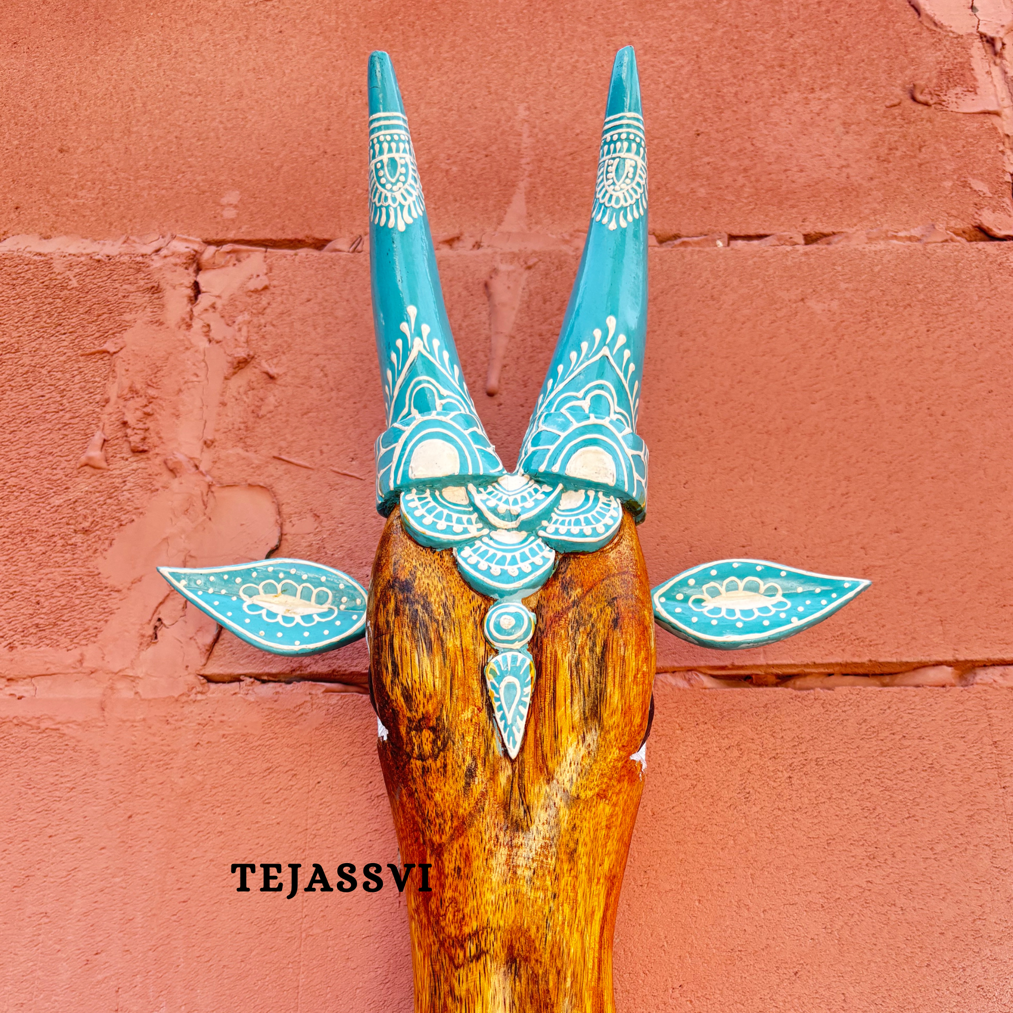 Wooden Cow Head | Bull | Nandi Head Mask Wall Décor. Wooden Wall Hanging. Ethnic Indian Art Best Minimalist Gift Idea for Christmas/Diwali