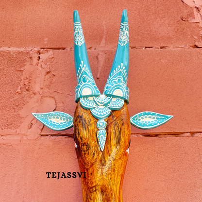 16 Wooden Cow Head | Bull | Nandi Head Mask Wall Décor. Wooden Wall Hanging. Ethnic Indian Art Best Minimalist Gift Idea for Christmas/Diwali