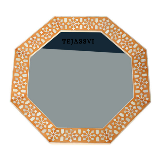 Bone Inlay floral design Black Color Wall Hanging Large Mirror  / wooden bone inlay wall mirror / Wall Décor / Wall Hanging.