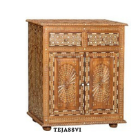 Handmade Wood Bone Inlay Modern Sideboards / Wood Bone Inlay Console | Wood Bone Inlay Cabinet With 2 Drawer & 2 Door Furniture  | Wooden Sideboards | Luxury Furniture.