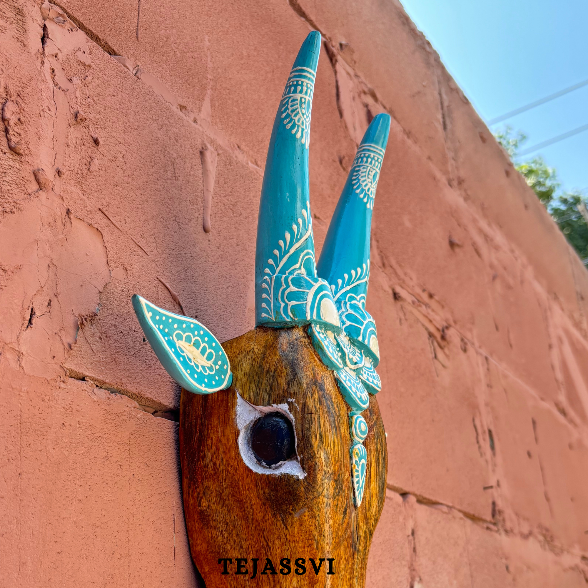 Wooden Cow Head | Bull | Nandi Head Mask Wall Décor. Wooden Wall Hanging. Ethnic Indian Art Best Minimalist Gift Idea for Christmas/Diwali