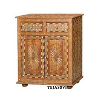Handmade Wood Bone Inlay Modern Sideboards / Wood Bone Inlay Console | Wood Bone Inlay Cabinet With 2 Drawer & 2 Door Furniture  | Wooden Sideboards | Luxury Furniture.